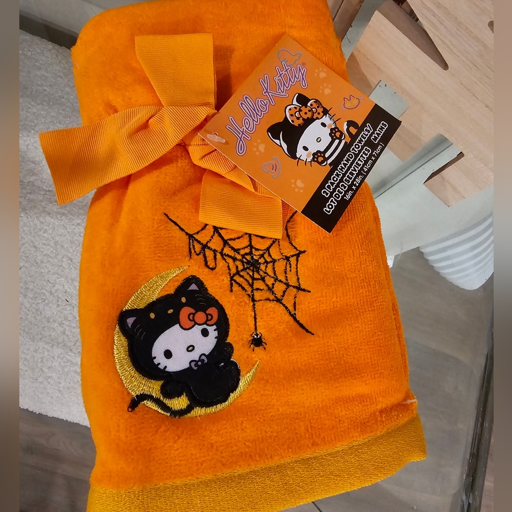 Hello Kitty, Halloween Black Cat 2 Pack Hand Towels